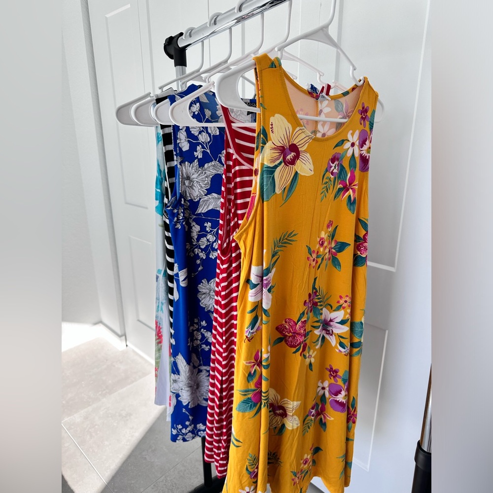 set of 5 pieces, tunic, dresses, multi-brand, multi-colored. size L. (C36)